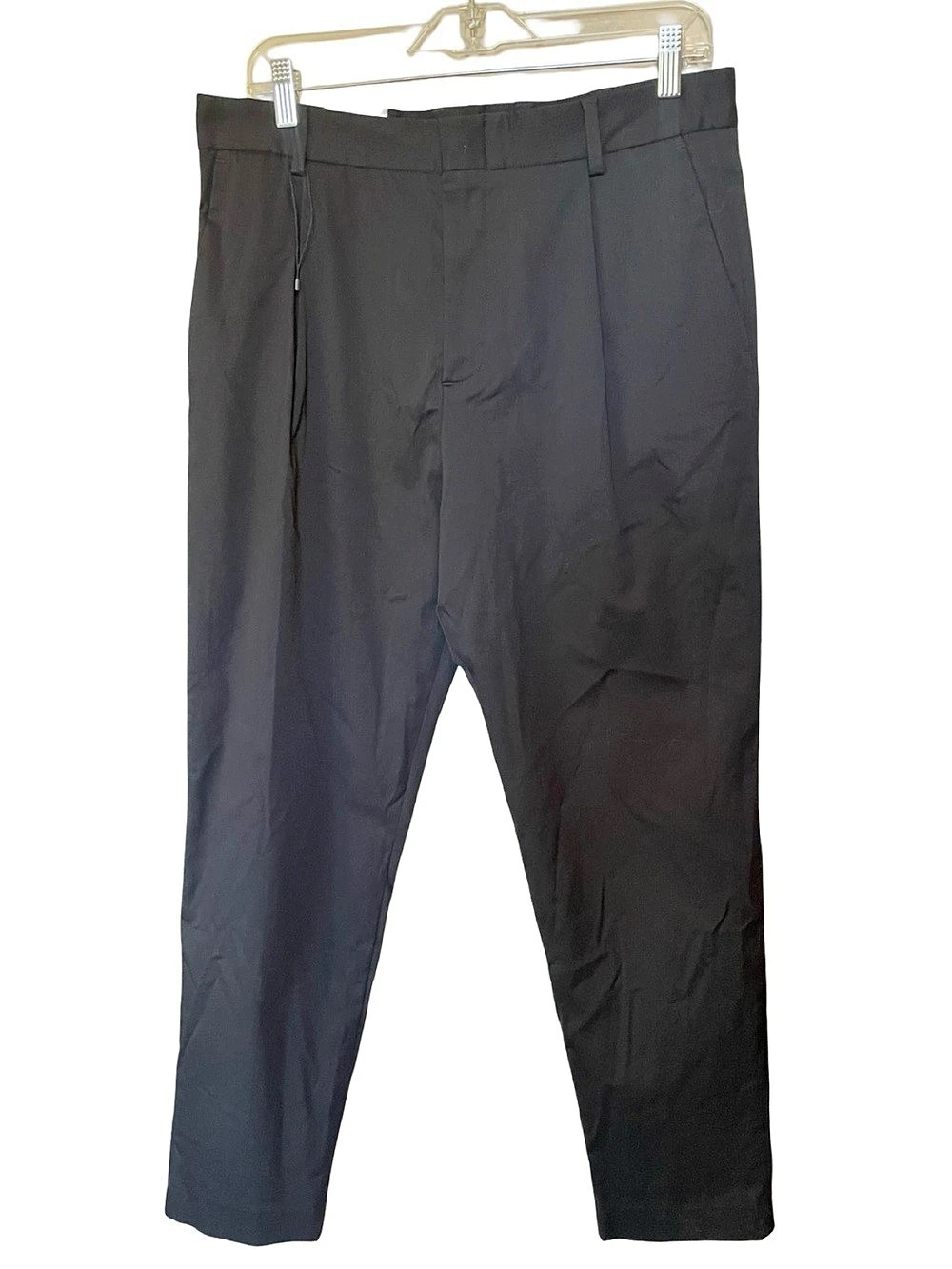Zara Black Tapered Trousers Pants Size 40 US 31 NWT